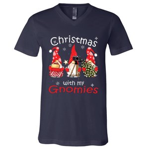 Gnome Family Christmas Shirts For Women Gnomies Xmas V-Neck T-Shirt