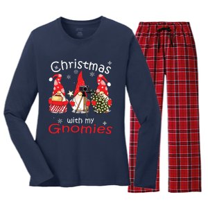 Gnome Family Christmas Shirts For Women Gnomies Xmas Women's Long Sleeve Flannel Pajama Set 