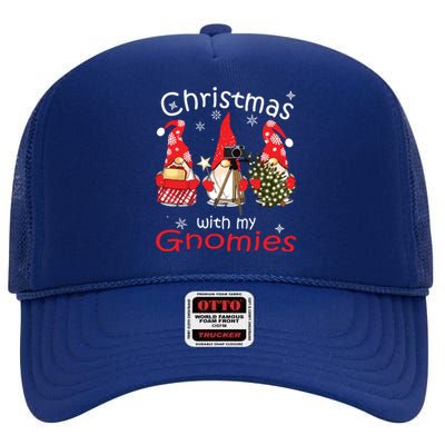 Gnome Family Christmas Shirts For Women Gnomies Xmas High Crown Mesh Back Trucker Hat