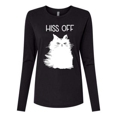 Gifts For Cat Lovers Women Men Funny Meow Cat Hiss Off Womens Cotton Relaxed Long Sleeve T-Shirt