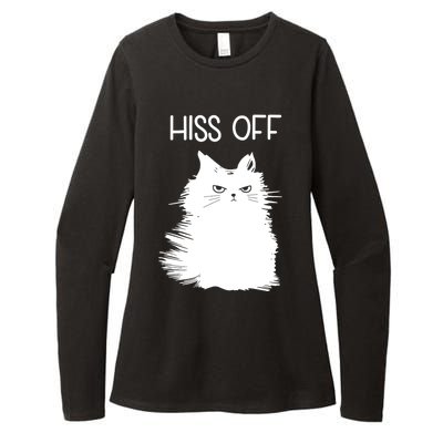 Gifts For Cat Lovers Women Men Funny Meow Cat Hiss Off Womens CVC Long Sleeve Shirt