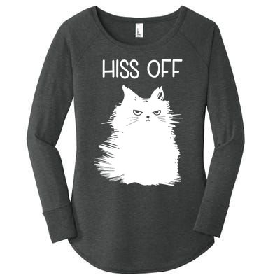 Gifts For Cat Lovers Women Men Funny Meow Cat Hiss Off Women's Perfect Tri Tunic Long Sleeve Shirt