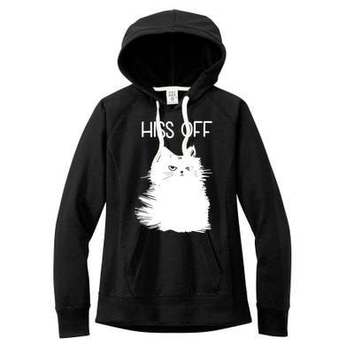 Gifts For Cat Lovers Women Men Funny Meow Cat Hiss Off Women's Fleece Hoodie