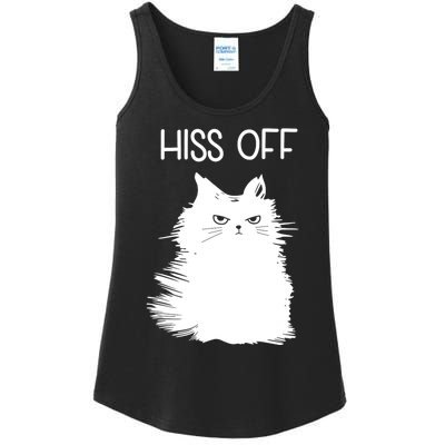 Gifts For Cat Lovers Women Men Funny Meow Cat Hiss Off Ladies Essential Tank