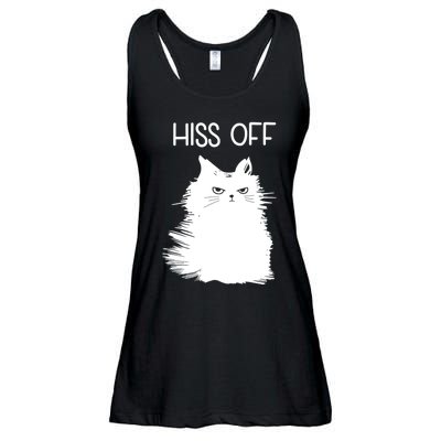 Gifts For Cat Lovers Women Men Funny Meow Cat Hiss Off Ladies Essential Flowy Tank