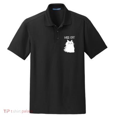 Gifts For Cat Lovers Women Men Funny Meow Cat Hiss Off Dry Zone Grid Polo