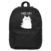 Gifts For Cat Lovers Women Men Funny Meow Cat Hiss Off 16 in Basic Backpack