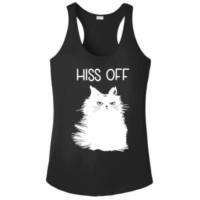 Gifts For Cat Lovers Women Men Funny Meow Cat Hiss Off Ladies PosiCharge Competitor Racerback Tank