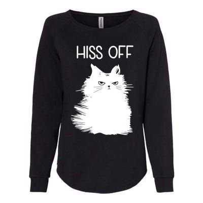 Gifts For Cat Lovers Women Men Funny Meow Cat Hiss Off Womens California Wash Sweatshirt