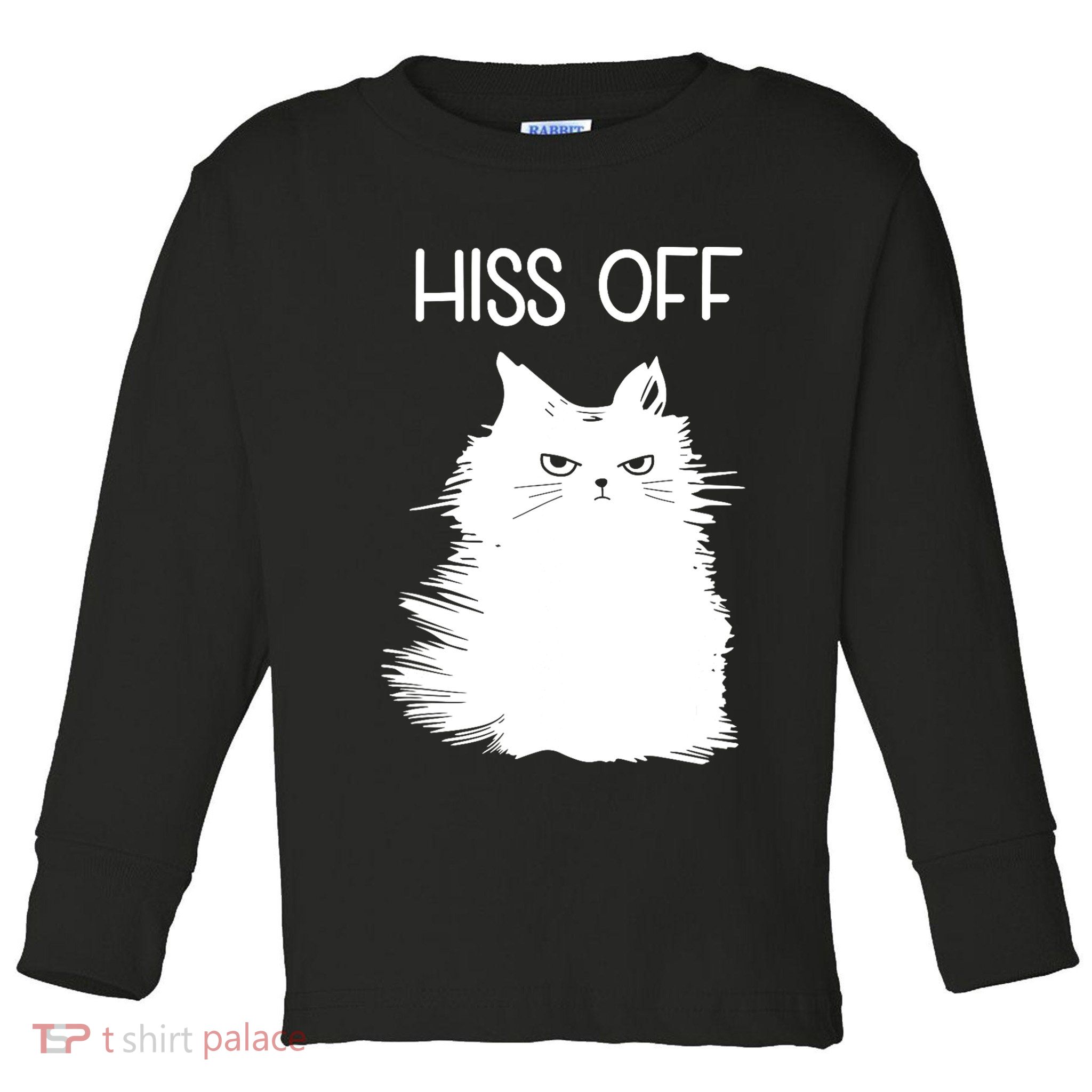 Gifts For Cat Lovers Women Men Funny Meow Cat Hiss Off Toddler Long Sleeve Shirt