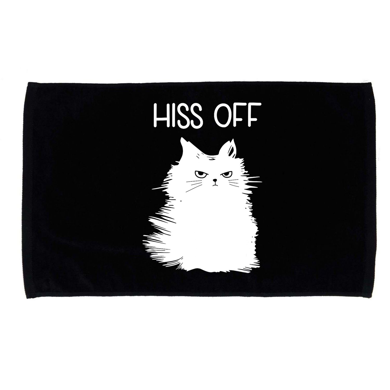 Gifts For Cat Lovers Women Men Funny Meow Cat Hiss Off Microfiber Hand Towel