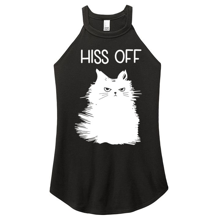 Gifts For Cat Lovers Women Men Funny Meow Cat Hiss Off Women's Perfect Tri Rocker Tank