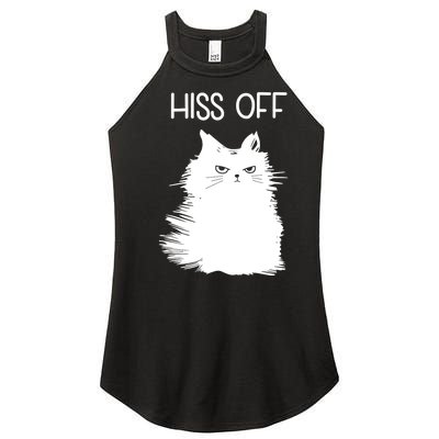 Gifts For Cat Lovers Women Men Funny Meow Cat Hiss Off Women’s Perfect Tri Rocker Tank