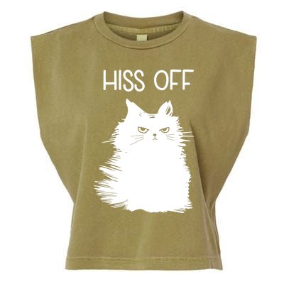 Gifts For Cat Lovers Women Men Funny Meow Cat Hiss Off Garment-Dyed Women's Muscle Tee