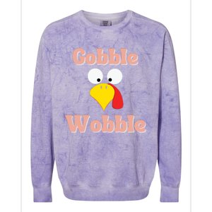 Gobble Funny Cute Turkey Face Cute Turkey Family Thanksgiving Thanksgivings Colorblast Crewneck Sweatshirt