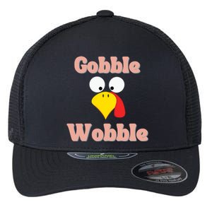 Gobble Funny Cute Turkey Face Cute Turkey Family Thanksgiving Thanksgivings Flexfit Unipanel Trucker Cap