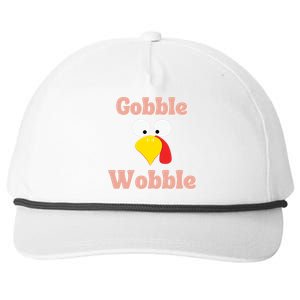 Gobble Funny Cute Turkey Face Cute Turkey Family Thanksgiving Thanksgivings Snapback Five-Panel Rope Hat