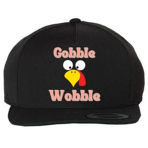 Gobble Funny Cute Turkey Face Cute Turkey Family Thanksgiving Thanksgivings Wool Snapback Cap