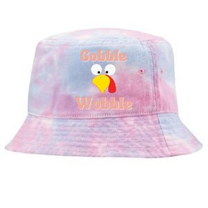 Gobble Funny Cute Turkey Face Cute Turkey Family Thanksgiving Thanksgivings Tie-Dyed Bucket Hat