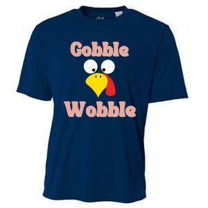 Gobble Funny Cute Turkey Face Cute Turkey Family Thanksgiving Thanksgivings Cooling Performance Crew T-Shirt