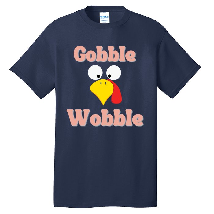 Gobble Funny Cute Turkey Face Cute Turkey Family Thanksgiving Thanksgivings Tall T-Shirt