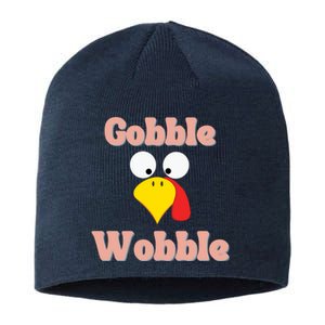 Gobble Funny Cute Turkey Face Cute Turkey Family Thanksgiving Thanksgivings Sustainable Beanie