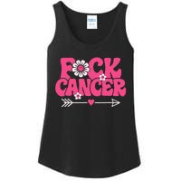 Groovy Fck Cancer I Hate Cancer Breast Cancer Awareness Ladies Essential Tank