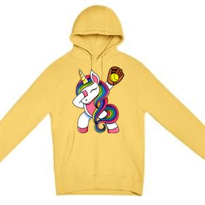 Girl Funny Dabbing Softball Unicorn Apparel Dab Premium Pullover Hoodie