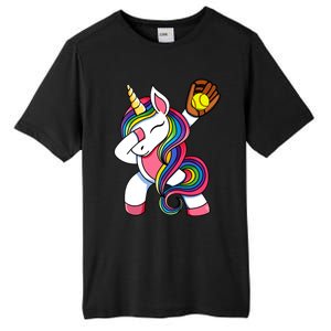 Girl Funny Dabbing Softball Unicorn Apparel Dab Tall Fusion ChromaSoft Performance T-Shirt