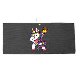 Girl Funny Dabbing Softball Unicorn Apparel Dab Large Microfiber Waffle Golf Towel