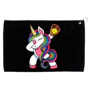 Girl Funny Dabbing Softball Unicorn Apparel Dab Grommeted Golf Towel