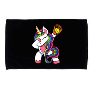 Girl Funny Dabbing Softball Unicorn Apparel Dab Microfiber Hand Towel