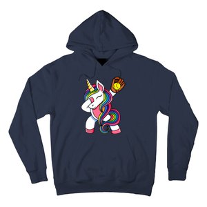 Girl Funny Dabbing Softball Unicorn Apparel Dab Hoodie