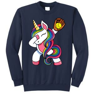 Girl Funny Dabbing Softball Unicorn Apparel Dab Sweatshirt