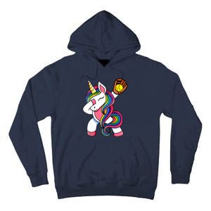 Girl Funny Dabbing Softball Unicorn Apparel Dab Tall Hoodie