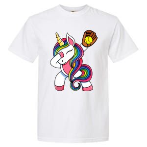 Girl Funny Dabbing Softball Unicorn Apparel Dab Garment-Dyed Heavyweight T-Shirt