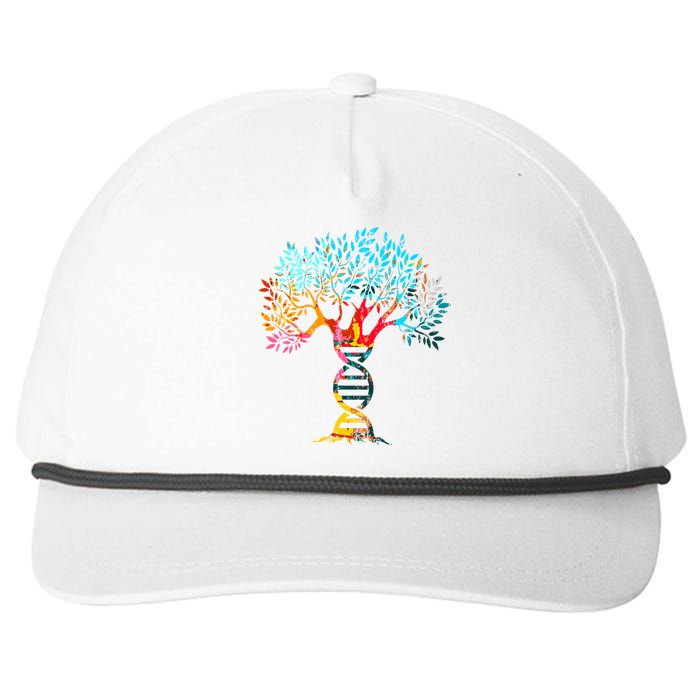 Genealogist Family Dna Lineage Researcher Genealogy Tree Snapback Five-Panel Rope Hat