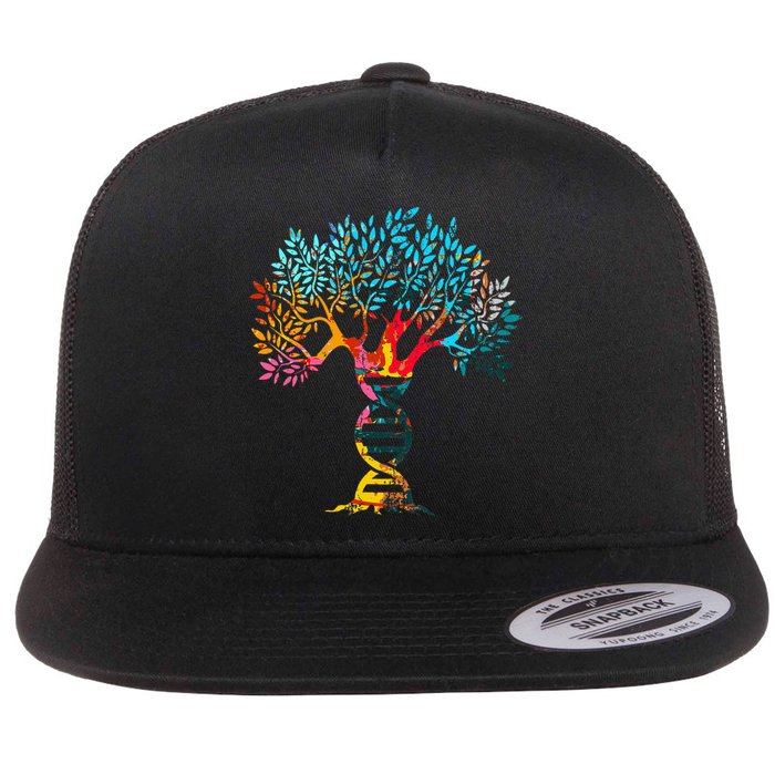 Genealogist Family Dna Lineage Researcher Genealogy Tree Flat Bill Trucker Hat