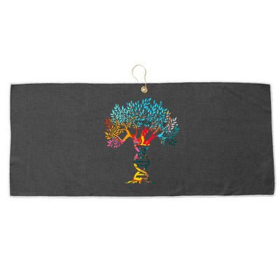 Genealogist Family Dna Lineage Researcher Genealogy Tree Large Microfiber Waffle Golf Towel