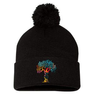 Genealogist Family Dna Lineage Researcher Genealogy Tree Pom Pom 12in Knit Beanie