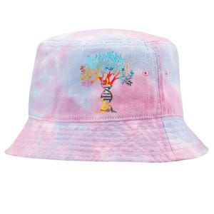 Genealogist Family Dna Lineage Researcher Genealogy Tree Tie-Dyed Bucket Hat