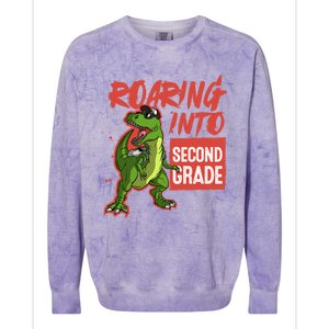 Gift For Dinosaur Roaring Into Second Grade Great Gift Colorblast Crewneck Sweatshirt