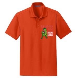 Gift For Dinosaur Roaring Into Second Grade Great Gift Dry Zone Grid Polo