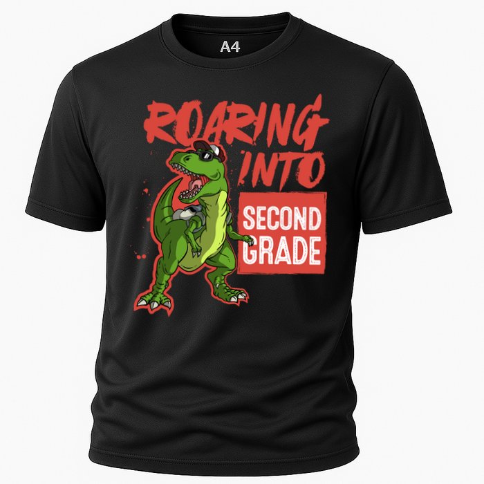 Gift For Dinosaur Roaring Into Second Grade Great Gift Cooling Performance Crew T-Shirt