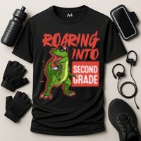 Gift For Dinosaur Roaring Into Second Grade Great Gift Cooling Performance Crew T-Shirt