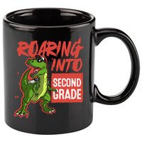 Gift For Dinosaur Roaring Into Second Grade Great Gift 11oz C Handle Ceramic Mug