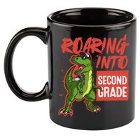 Gift For Dinosaur Roaring Into Second Grade Great Gift 11oz C Handle Ceramic Mug