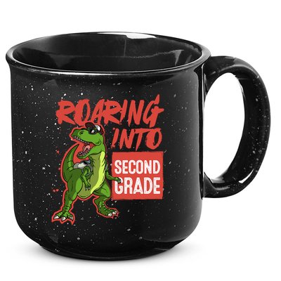 Gift For Dinosaur Roaring Into Second Grade Great Gift 15oz Campfire Ceramic Mug