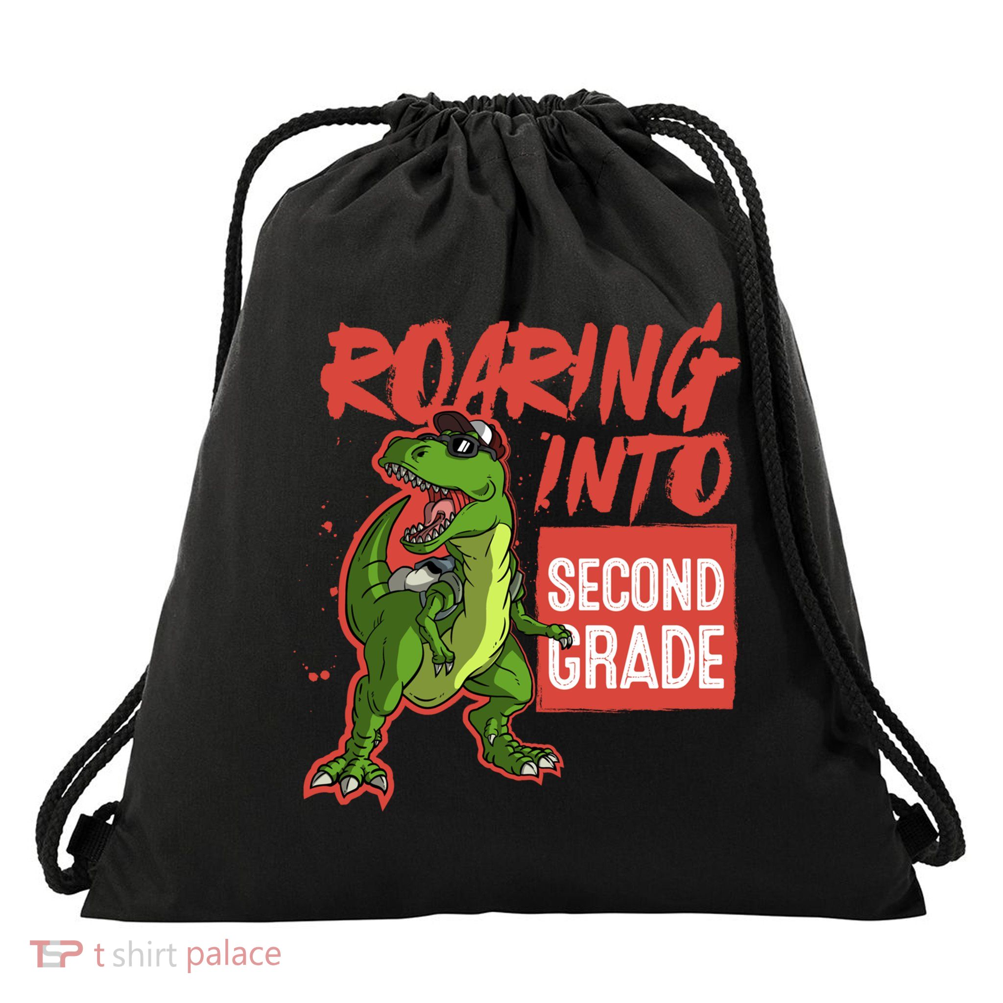 Gift For Dinosaur Roaring Into Second Grade Great Gift Drawstring Bag