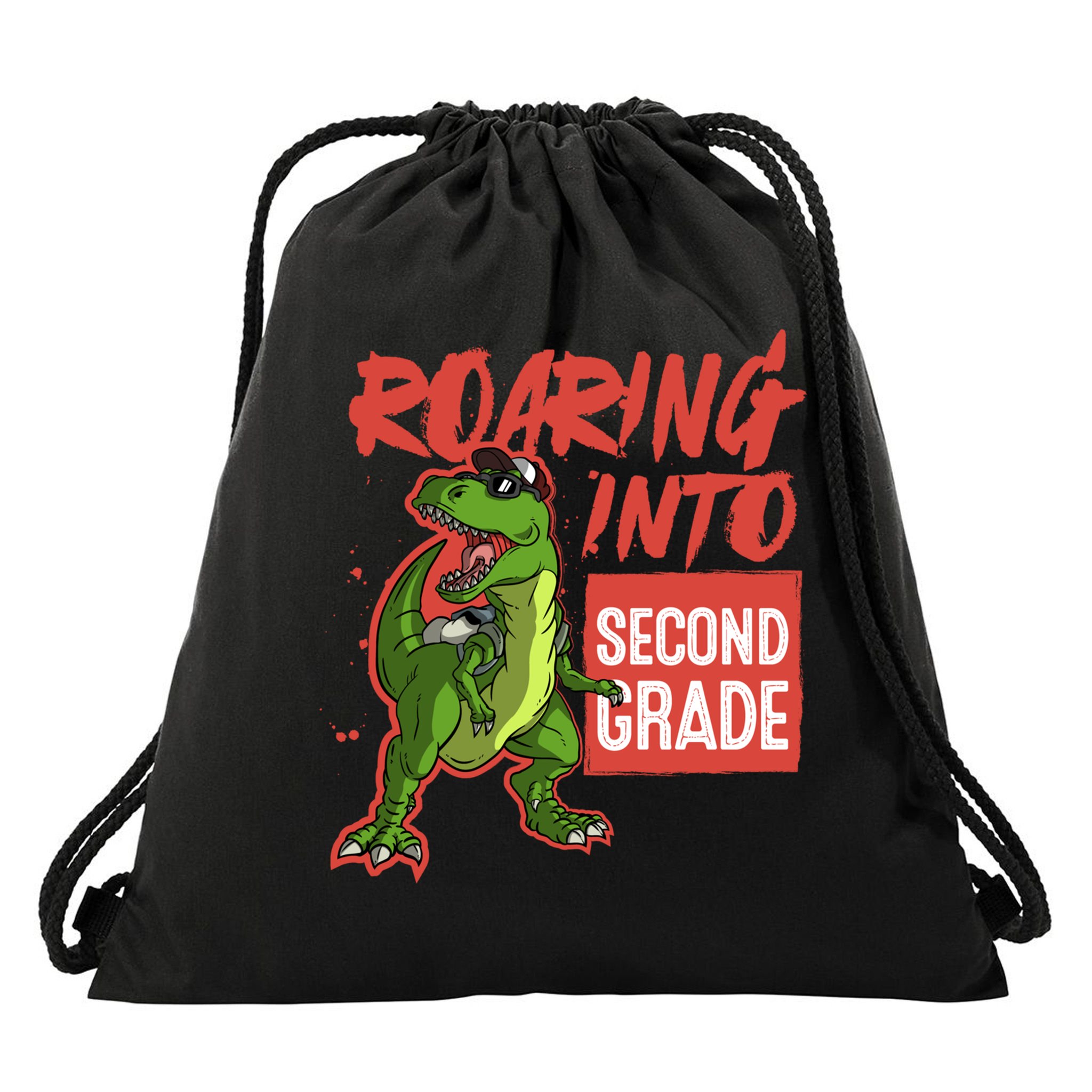 Gift For Dinosaur Roaring Into Second Grade Great Gift Drawstring Bag